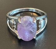 Purple amethyst S925 silver ring size 10.5