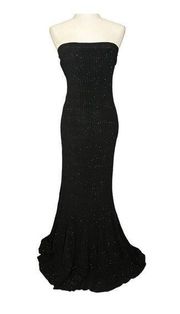 Jessica McClintock Black Bodycon Mermaid Gown Y2K 6