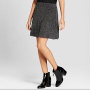 Xhilaration Black Silver Metallic Swing Skirt