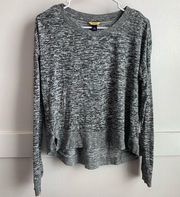 Prince & Fox Heathered Gray High-Low Crewneck Sweater