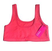 Terez Womens XL Sports Yoga Bra Pink Scoop Neck Light Impact Support Lounge NWT