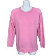 Loungewear Pink Crew Neck High Low Hem Sweatshirt Medium