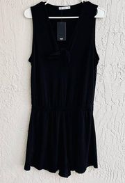 Mango black elastic romper size medium NWT