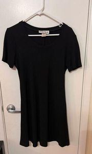 Ronni Nicole Women's Round Neck Short Sleeve Casual Midi Dress Black Size 10P