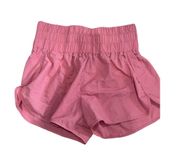 Zenana Shorts Womens Pink Size L Smocked High Waisted Athleti