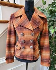 Dollhouse Women's Multicolor Polyester Long Sleeve Double Breasted Pea Coat M