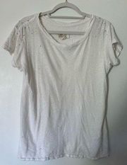 Current/Elliott White Embellished Tee Size S