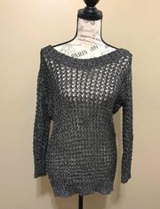 Say What Black/Gray Loose Knit Sweater