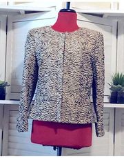 Dana Buchman animal print cotton blazer sz 6