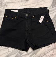 Black Denim Cutoff Shorts