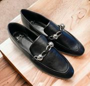 NEW Marc Fisher Elenda Loafers, Black Leather Size 9.5M New in Box Retail $160