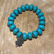 Lucky Brand Faux Turquoise Beaded Stretchy Bracelet