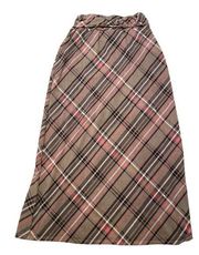 Robert Louis Maxi Skirt Gray Pink Plaid