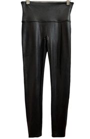 by Sara Blakely Black Shiny Faux Leather Leggings Size XL Style 2437