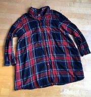 Old Navy 🌺  Flannel Button Down Shirt, Plaid, Black, Red, Size XL
