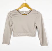 Sport Cropped Long Sleeve Active Wear Top Size XS