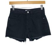 Tinseltown High Rise Raw Hem Black Shorts Size 25 NWOT