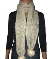 Marled Pom Pom Scarf