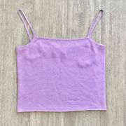 ESPRIT Y2K Vintage Purple Knit Spaghetti Strap Crop Cami Top Size Medium