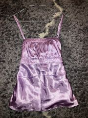 Y2K Silk Purple Top