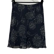 Jones New York Black And White Florals Skirt