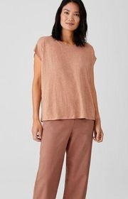 Womens She + Sky blush pink pullover cap sleeve chiffon light weight top