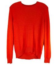 Gianni Bini XS Sweater Pullover Orange Crew Neck Angora Wool Long Sleeve 1513