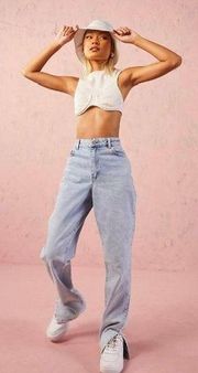 Wide Split Hem Jeans