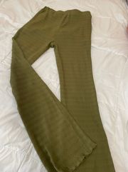 Olive Green Ribbed Pants