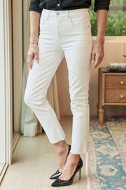 Frank & Eileen Cork Everyday Jeans Natural Denim White Raw Hem Ankle Jeans