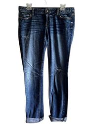 LOFT Modern Slim Denim Capri Jeans Stretch Distressed Casual - 10