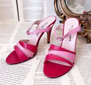 Y2K Pink Leather Strappy Sandals