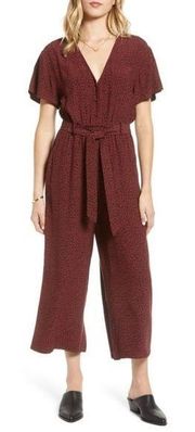 Rails polka dot cheetah print jet rust jumpsuit XS