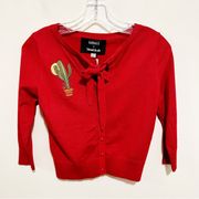 Modcloth Collectif x MC NWT Cactus Bow Cropped Cardigan Sweater