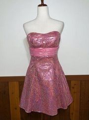 Adorable Hannah S Pink Mirror Mini Dress!