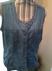 Sleeveless Button Down Jean Top