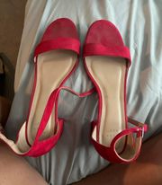 Red Block Heels