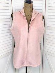 Orvis Microfiber Faux Fur Lined Vest Blush Pink Small Full Zip