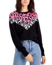 Mixed Animal Print Colorblock Crewneck Sweatshirt Women’s Size XL NWT