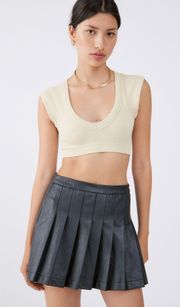 Stella Faux Leather Pleated Mini Skirt