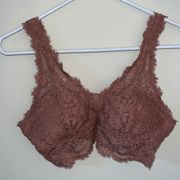 Aerie  bralette medium blush pink lace relic light brown