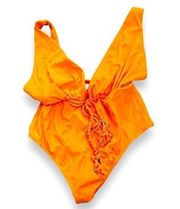 Asos swim bright orange tangerine swimsuit size 8