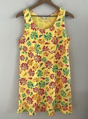 Fresh Produce Bright Tropical Floral Fish Dress Art to Wear Artsy Small