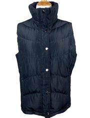 Kenneth Cole Reaction G-III Down‎ Feather Vest L Black Sleeveless Zip Snap