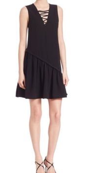 Black Stone Lattice A-Line Dress