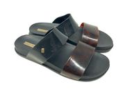 Melissa Cosmic 15 Double Strap Slide Sandals Black Tortoiseshell Size US 8