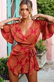 NADI V-NECKLINE WRAP ROMPER