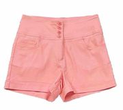 NEW Ruby Karat High Rise Cuffed Peach Coral High Stretch Women’s Shorts Large