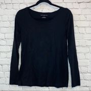 Ann Taylor Factory Black Long Sleeve Tee Shirt