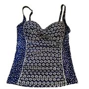 La Blanca Island Goddess Purple Sand Dollar Tankini Top Womens Size 8